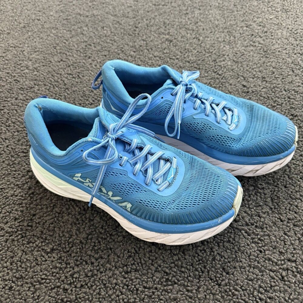 Hoka One One Bondi 7 Running Shoes Ibiza Blue White 1110518 IBBG Mens Size 9